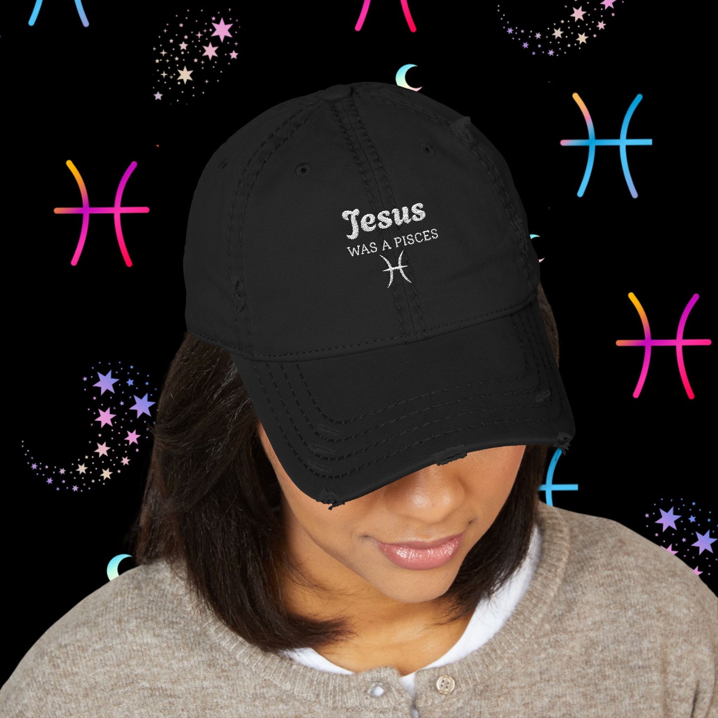 Embroidered Dad Hat - Jesus Was a Pisces